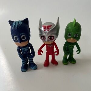 PJ Masks Figure Lot of 3 Catboy Owlette Gekko 3"